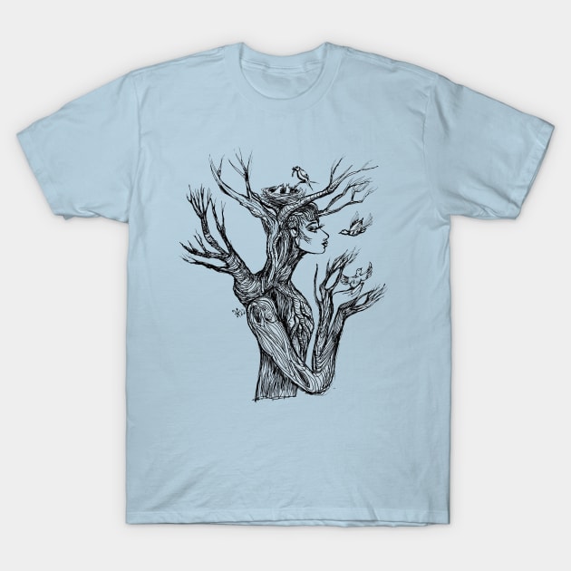 Tree Woman with Branch Arms T-Shirt by Anna Nadler Art